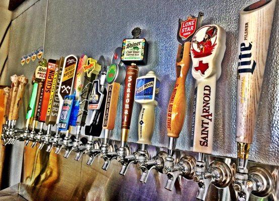 Ever changing and ever growing draft selection.   HAPPY HOURS MONDAY-Friday $2.00 drafts 5-7pm