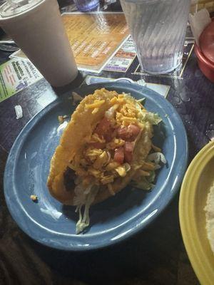 Puffy taco. Meat was delicious. Home made tortillas.