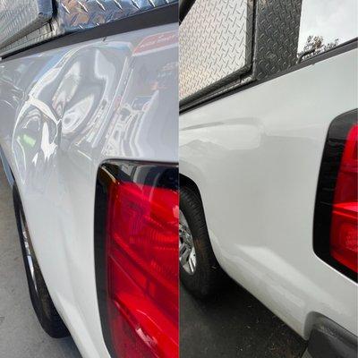 Before and After of my dent repaired