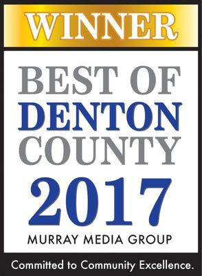 Dr. Suh received Best of Denton County 2017. Thank you!