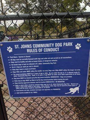 Dog Park rules