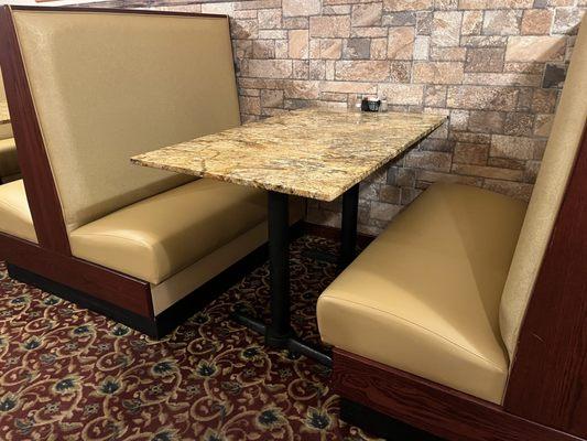 New banquette seats at Frank's West Italian Restaurant