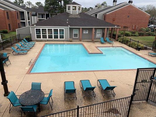 Overlooking the pool