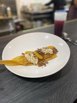 Special seasonal tamal: pumpkin tamal