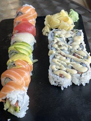 Rainbow Roll and Boston Roll