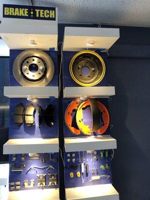 display shows brake parts