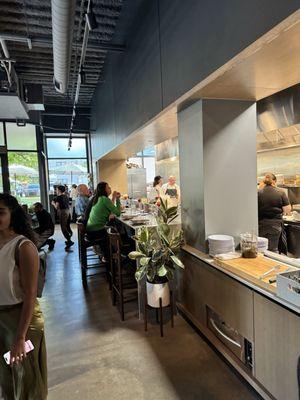 Bar seating at kitchen