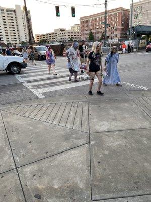 Our first zombie walk in Memphis' encounter.  Wow!!