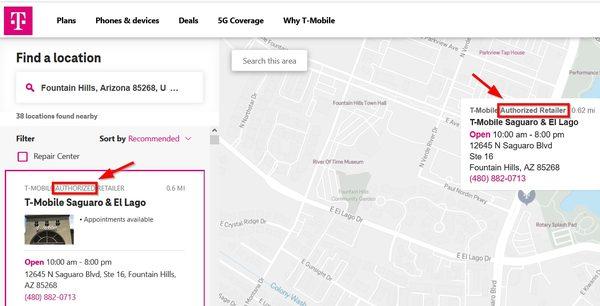 T-Mobile's site does point out that this is not a T-Mobile owned store, buit instead and "authorized" retailer.