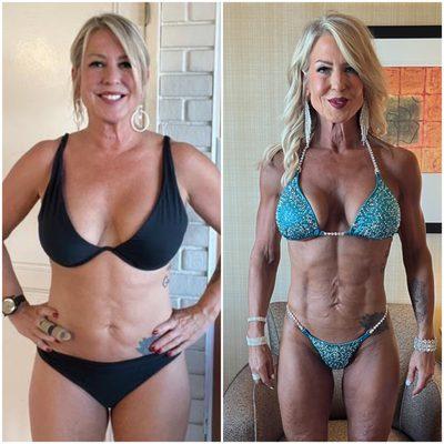 Nicole, 52, lost over 20 lbs in under 5 months and competed in her first bikini comp