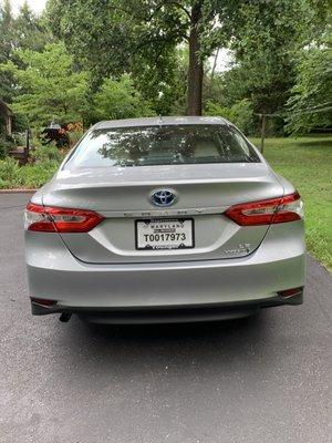 Rear of 2020 Camry