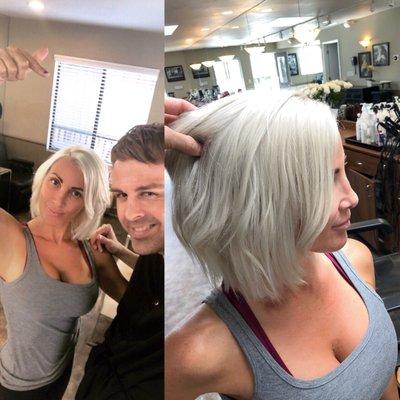 Platinum Blonde Hair Color and Haircut by Ryan Nathan