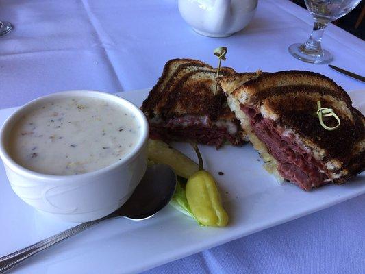 Reuben with Broccoli Chicken soup!