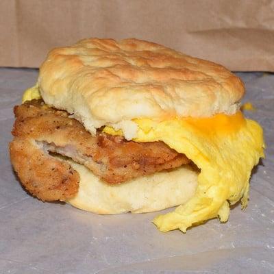 Fried PorkChop Biscuit w/ Egg & Cheese: PG's - Reidsville NC