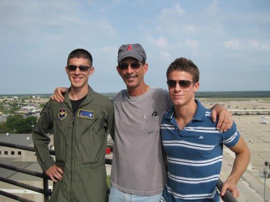 That's me with my two sons at Pilot School in Texas.