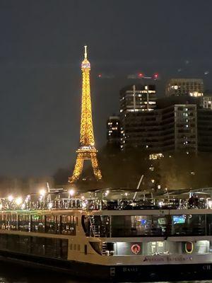 Eiffel Tower on night cruise