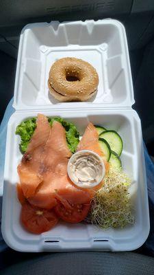 Lunch: Traditional Nova Scotia Bagel "on" toasted wheat bagel