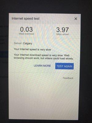 ZERO STARS---This was my speed test this morning. I can't even open webpages without a wait.