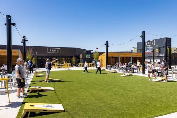 Cornhole on green space