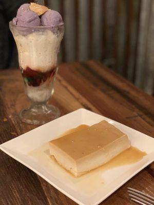 Halo halo and leche flan. It's vegan y'all!