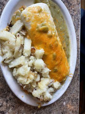 Breakfast burrito with green Chile