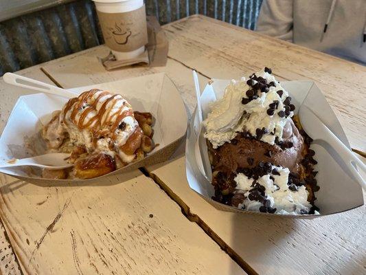 Waffles and ice cream