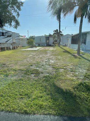 Nice wide site with concrete pad