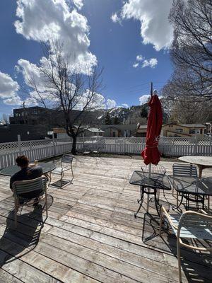 Patio with mountain views