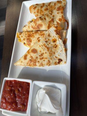 Chicken Jack and Cheddar Stuffed Quesadilla