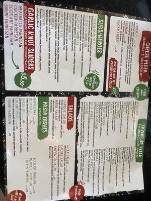 New menu prices