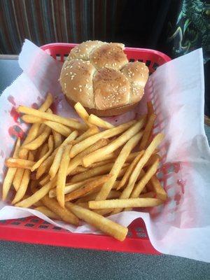 Burger and fries