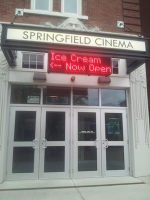 It's right next door and you can eat your ice cream on the benches in the square.