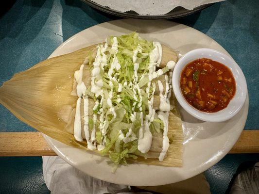 Cheese and Jalapeño Tamales. Yummy spiciness!