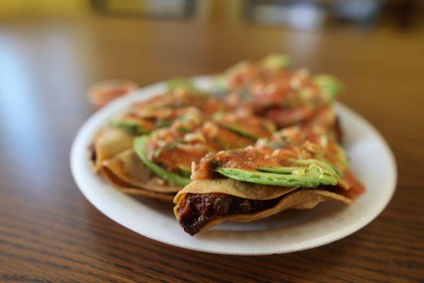 CAMARONES! The shrimp tacos here are so good! Best tacos in the 909 area.