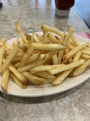 Fries before I dump all my husband's extra cheese on top.