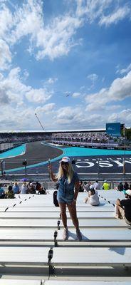 The race track and the beach grand stand where we sat