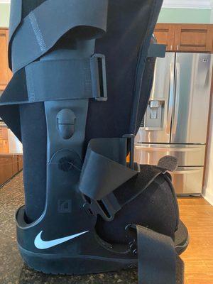 Patient made his own modification to the walking boot