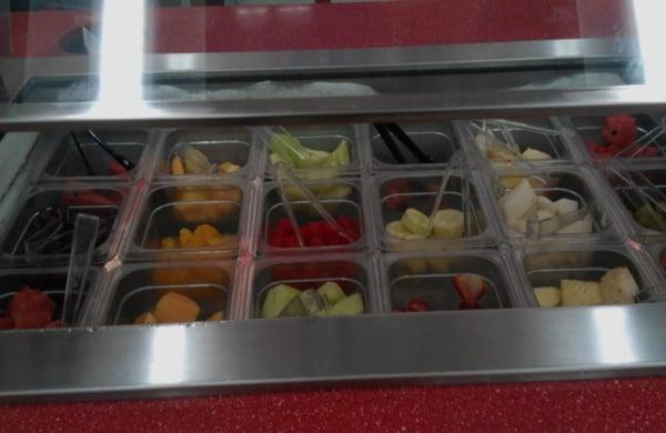 The freshly cut fruit bar.