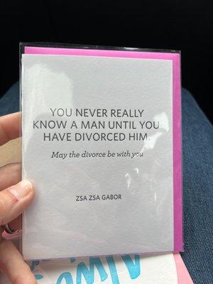 Divorce card for my friend