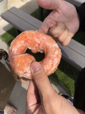 Strawberry cake base donut