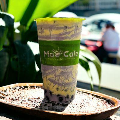 Cream Brûlée Taro Milk Tea with Boba