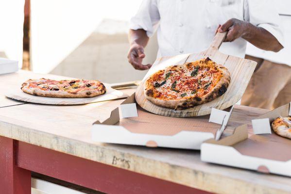 Authentic wood-fired pizza