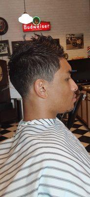 Tapered ,faded, texturized, Flat topped, straight  razored you name it we do it all.