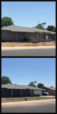 Before and After of our front yard landscape done by KO's Landscaping