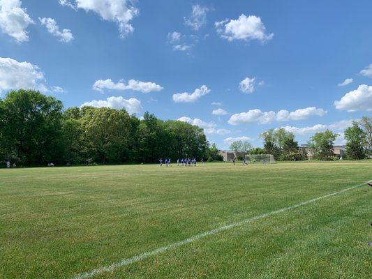 Beautiful day for a soccer game (as spectators )