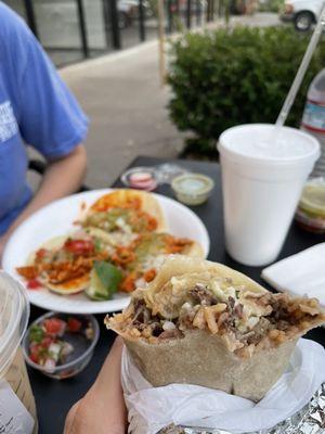 Asada Burrito & Chicken Tacos