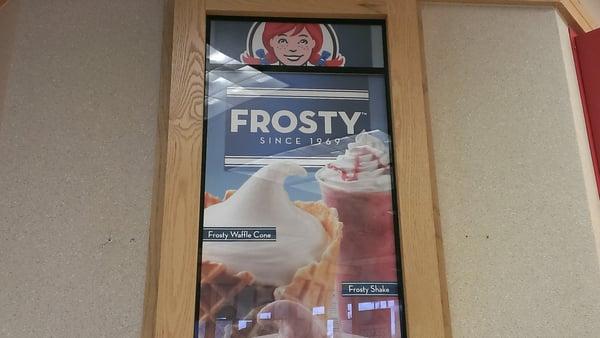 Frosty's in waffle cones $1.49.