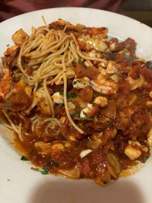 Seafood FraDiavolo( with extra crabmeat)