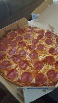 Thin crust pepperoni