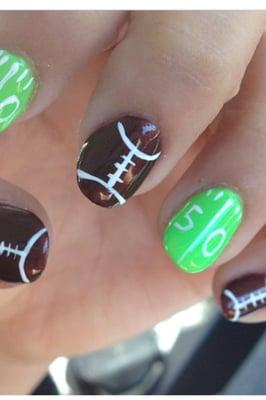 I got this does at magic nails it's gel full-set! Football styles